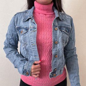 Cropped Light Wash Denim Jacket